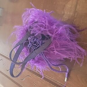 Far Nine Purple Feather Handbag